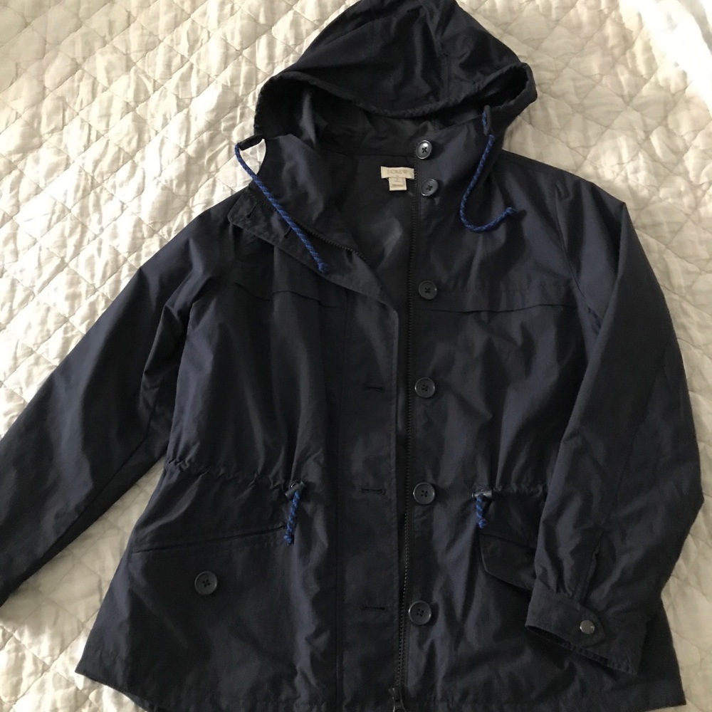J.Crew navy rain jacket